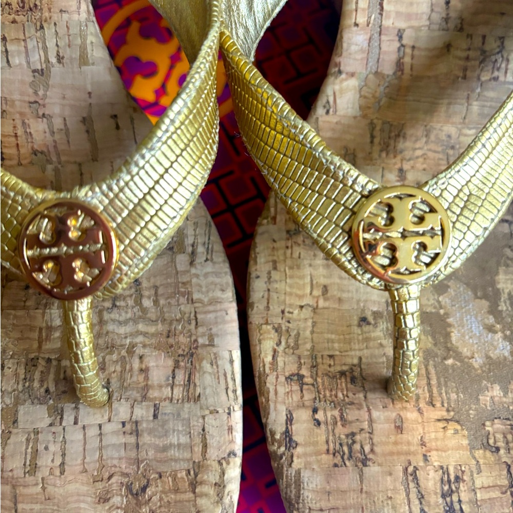 Tory Burch Gold Wedge Sandals